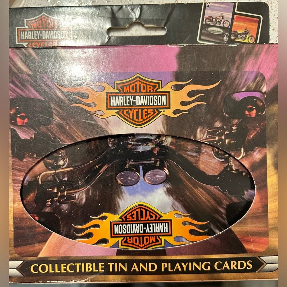 Harley Davidson playing cards in tin box